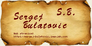 Sergej Bulatović vizit kartica